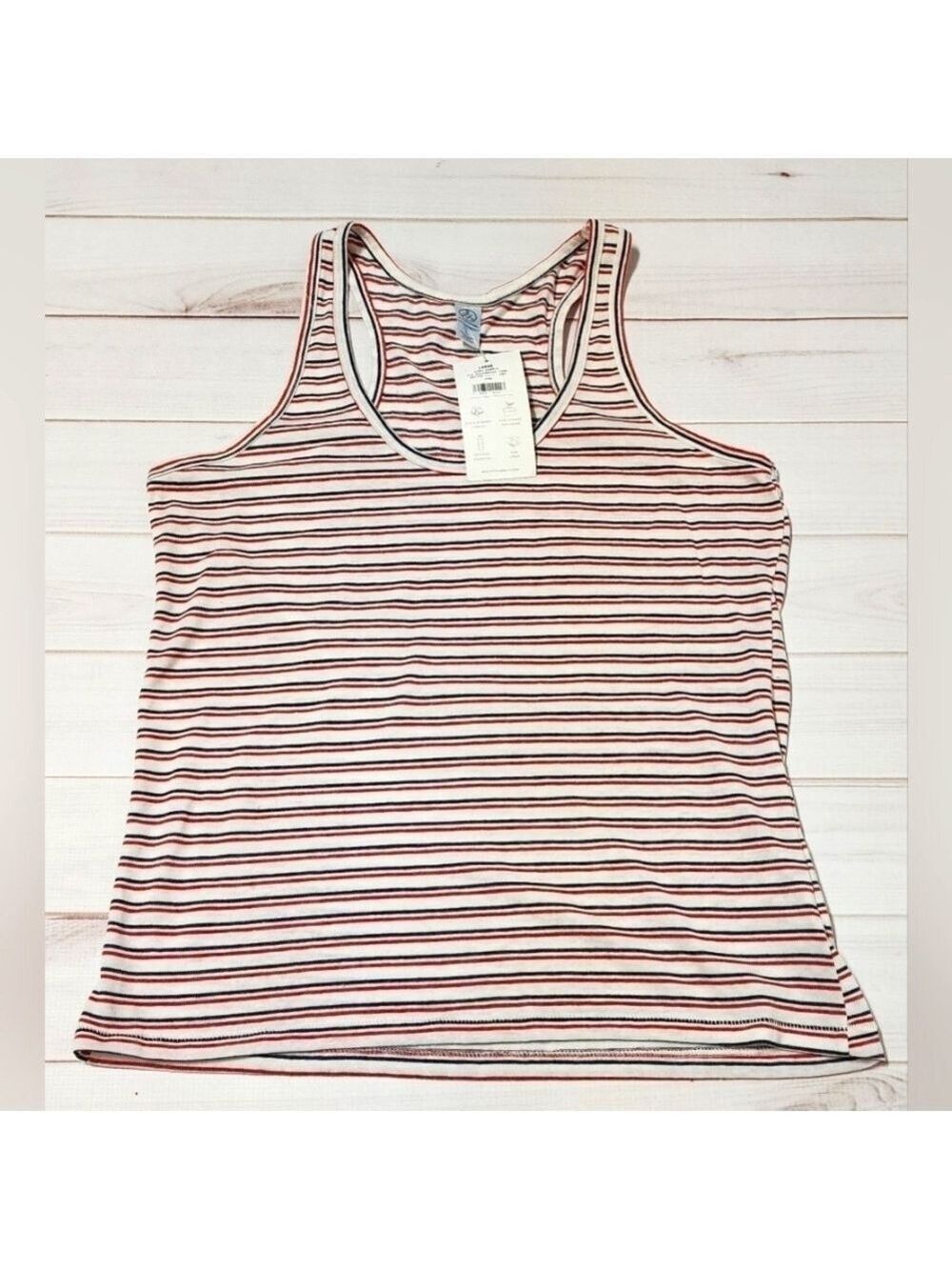 Alternative Apparel Striped Double Eco Racerback Tank Large - New With Tags